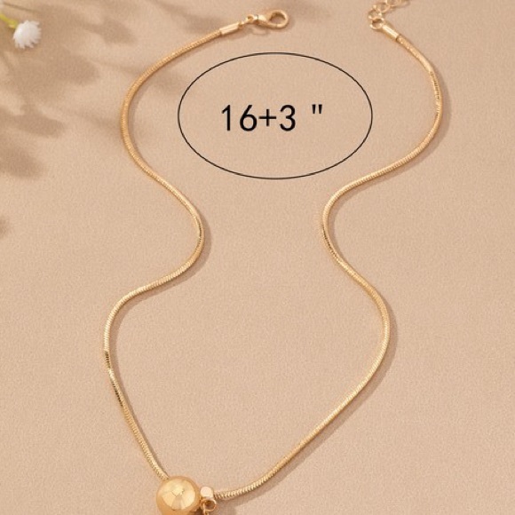 Gold Ball  Drop Necklace - Picture 3 of 3